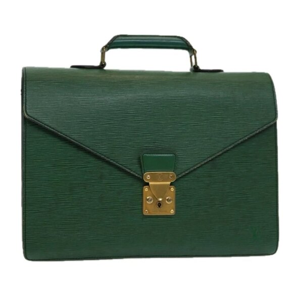LOUIS VUITTON Epi Serviette Ambassador Business Bag Green - Picture 1 of 15